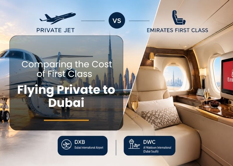 Cost of Flying Private to Dubai vs. First Class